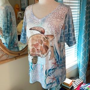 Sea turtle Bealls shirt L